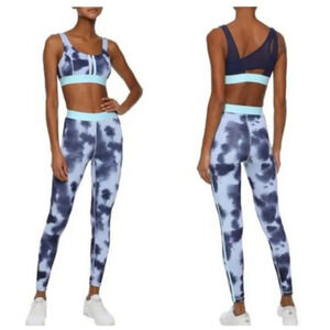 IRIS & INK Tie-dyed Stretch Leggings In Navy